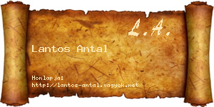 Lantos Antal névjegykártya